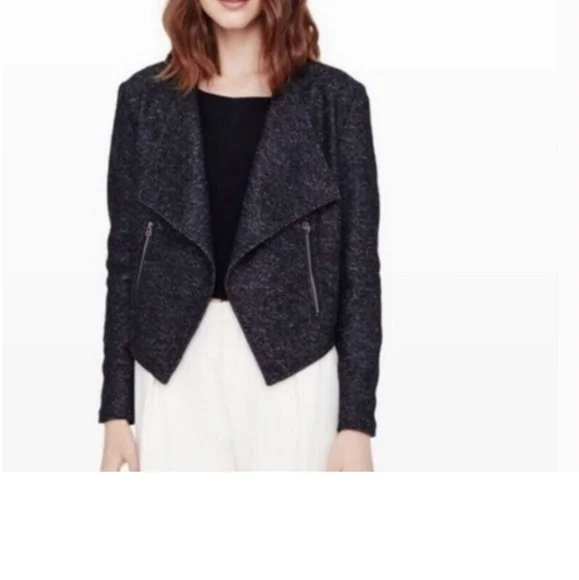 Marled moto deals coat